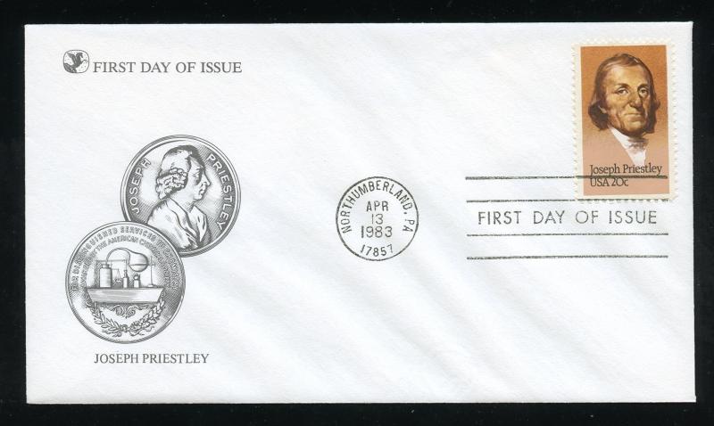 US 2038 Joseph Priestley UA Readers Digest FDC