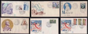 MONACO - SELECTED FIRST DAY COVERS - 6nos