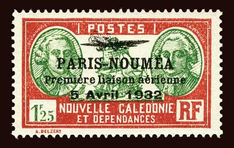 NEW CALEDONIA Scott #200 1933 Paris-Noumea overprint OG LH