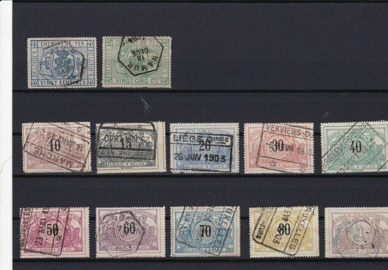 BELGIUM 1879 - 1895  RAILWAY PARCEL  STAMPS CAT £100+ REF R 2847