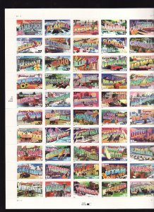 USA-Sc#3696-3745- id12-unused NH sheet-Greetings from America-2002-please note