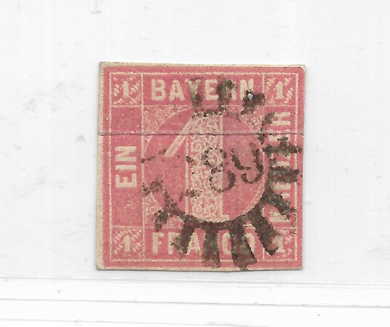 Germany State Bavaria #4 The 1850 1kr Used C.V. $22.50