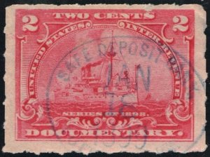 R164 2¢ Documentary Stamp (1898) Used/CDS