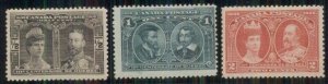 CANADA #96-8  ½ ¢ - 2¢ low values in set, og, 96-7NH, 98VLH, Scott $134.00