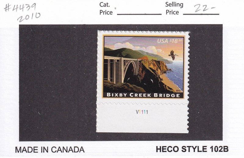 U.S.: Sc #4439, $18.30 Bixby Creek Bridge, MNH (F32822)