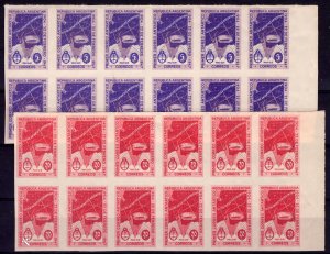 Argentina 1947 1st.Antarctic mail Set(2) IMPERFORATED Block of 12 Sc#561-563