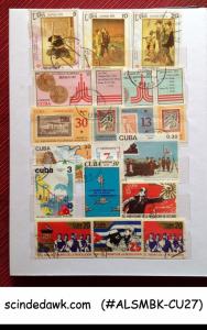 COLOURFUL COLLECTION OF CUBA STAMPS IN SMALL STOCK BOOK - 360 USED STAMPS