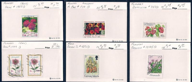 WORLDWIDE Topical Flowers (100) Different Sets Mint & Used