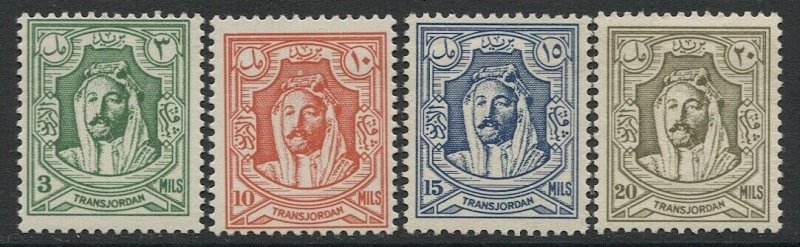 JORDAN 1942 Sc 203-06 MLH F-VF Lithograph Issue, SG cv £58