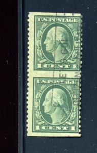 Scott 498a Washington Used IMPERF Between Error Pair of 2 Stamps w/APS Cert