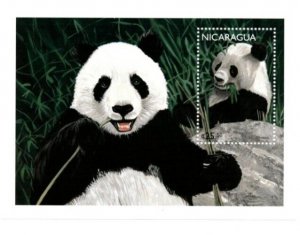 Nicaragua 1999 - Panda - Souvenir Stamp Sheet - Scott #2213 - MNH