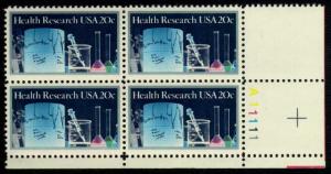 US #2087 Health Research P# Block of 4; MNH (2.00)