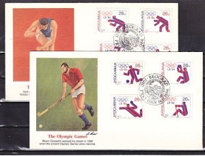 Yugoslavia, Scott cat. 1704 A-H. L.A. Olympics issue. 2 First day covers. ^