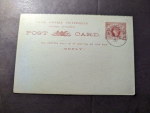 1901 British Australia Victoria Postal Stationery Postcard Cover Melbourne