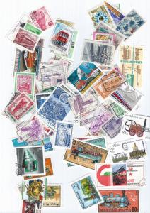 100 DIFF. TRAINS ON STAMPS STARTS AT A 3.75 CENTS PER STAMP