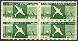 Dominican Rep C33 block/4,MNH. Mi 358. Air Post 1939. lane, Columbus Lighthouse.