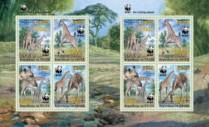 NIGER - 2022 - WWF Overprint - Perf 8v Sheet - Mint Never Hinged