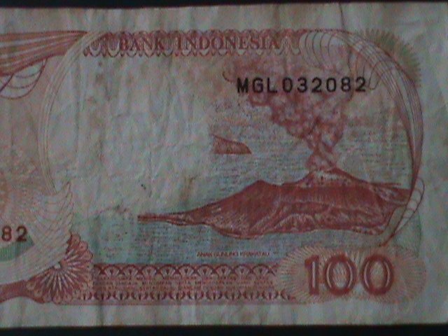 ​INDONESIA-1992-BANK INDONESIA-$100 RUPIAH- CIRCULATED-VF-32YEARS OLD