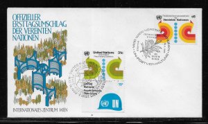 United Nations NY 320-21, V11 Peace Keeping Courier Vienna Headquarters FDC