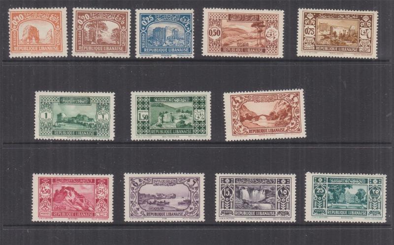 LEBANON, 1930 Pictorials, selection to 25pi.,(12), lhm.