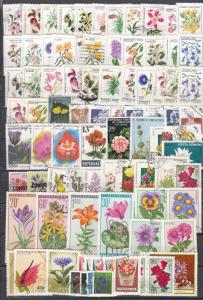 Flowers - 550+++ small stamp lot, FDS - (2243)