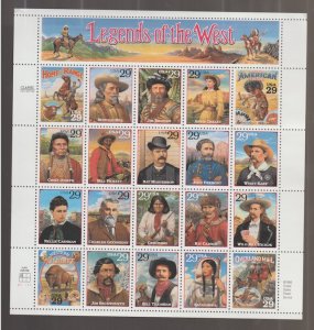 U.S. Scott #2869 Legends of the West Stamps - Mint NH Sheet - UL Plate