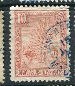 FRENCH COLONIES; MADAGASCAR 1903 Lemur issue fine used 10c. value POSTMARK