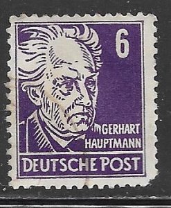 Germany Russian Zone 10N30: 6pf Gerhard Hauptmann, used, VF