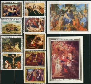 Niger Paintings Art Christianity on Postage Africa Stamp Collection CTO MLH MNH