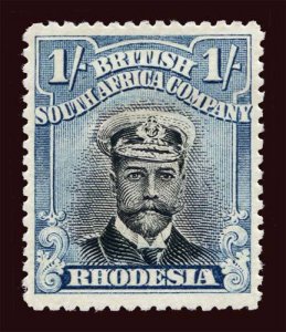 RHODESIA Sc #130b (SG 248) 1913 KGV SG Die II perf 15 unused HR, disturbed gum