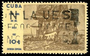 CUBA Sc E32 USED - 1962 10c Special Delivery - First West Indies Packet