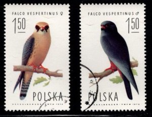 Poland - #2076 - 2077 Red Footed Falcon set/2 - CTO