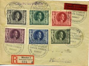 Germany B231-6 Hitler Birthday - Set On Cover - Registered