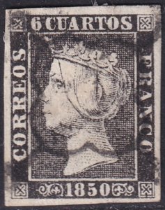 Spain 1850 Sc 1a used spider (araña) cancel type II position 21