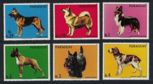 Paraguay Dogs 6v Shepherd Collie Terrier Spaniel 1986 MNH SC#2181 MI#4012-4017