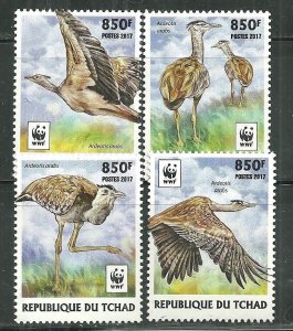 Chad MNH 3211-4 Birds WWF 2017