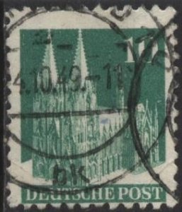 Germany 641 (used) 10pf Cologne Cathedral, green (1948)