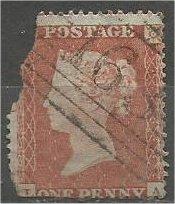 GREAT BRITAIN, 1841-58 used 1p, Red Penny Damaged