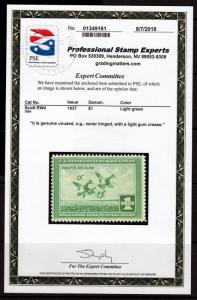 #RW4 1937 Duck stamp with PSE Certificate (MINT Never Hinged) cv$425.00