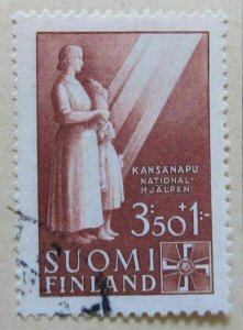 1943 A8P3F142 Finland Semi-Postal Stamp 3.50m+1m Used-