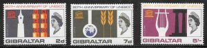 Gibraltar (1966) - Scott # 183 - 185,   MH