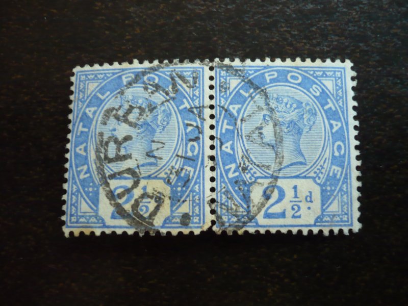 Stamps - Natal - Scott# 78 - Used Pair of  Stamps