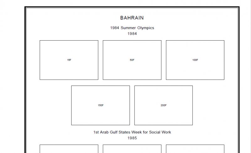 BAHRAIN STAMP ALBUM PAGES 1933-2011 (105 PDF digital pages)