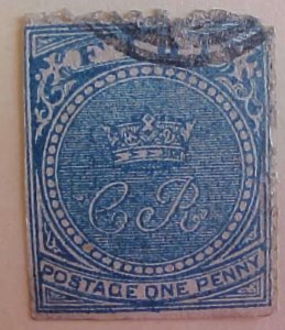 FIJI # 10 CAT 120 EURO (=$ 200.00 ) 19TH CENTURY PRIVATE REPRINT