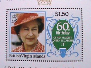 BRITISH VIRGIN ISLANDS- REMEMBER ALWAYS-QUEEN ELIZABETH II MNH S/S VERY FINE