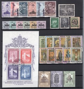 Vatican City Older Group of Sets, Singles + 1 Mini-sheet With Better Used