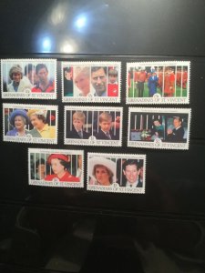 St. Vincent Grenadines Stamps Princess Diana Scott #769-76 Mint NH Catalog $15+ 