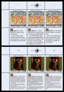 United Nations - Geneva Scott 209-210 Blk.3 (1991) Human Rights, Mint NH VF C