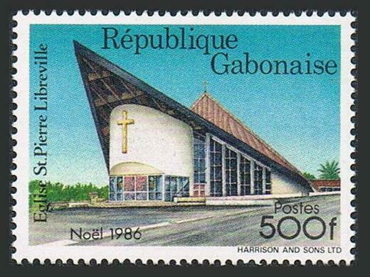 Gabon 607,MNH.Michel 976. Christmas 1986.St Pierre Church,Libreville.