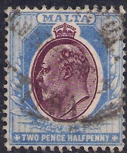 Malta 1904 KEV11 2 1/2d Blue & Maroon SG 52 ( G1223 )